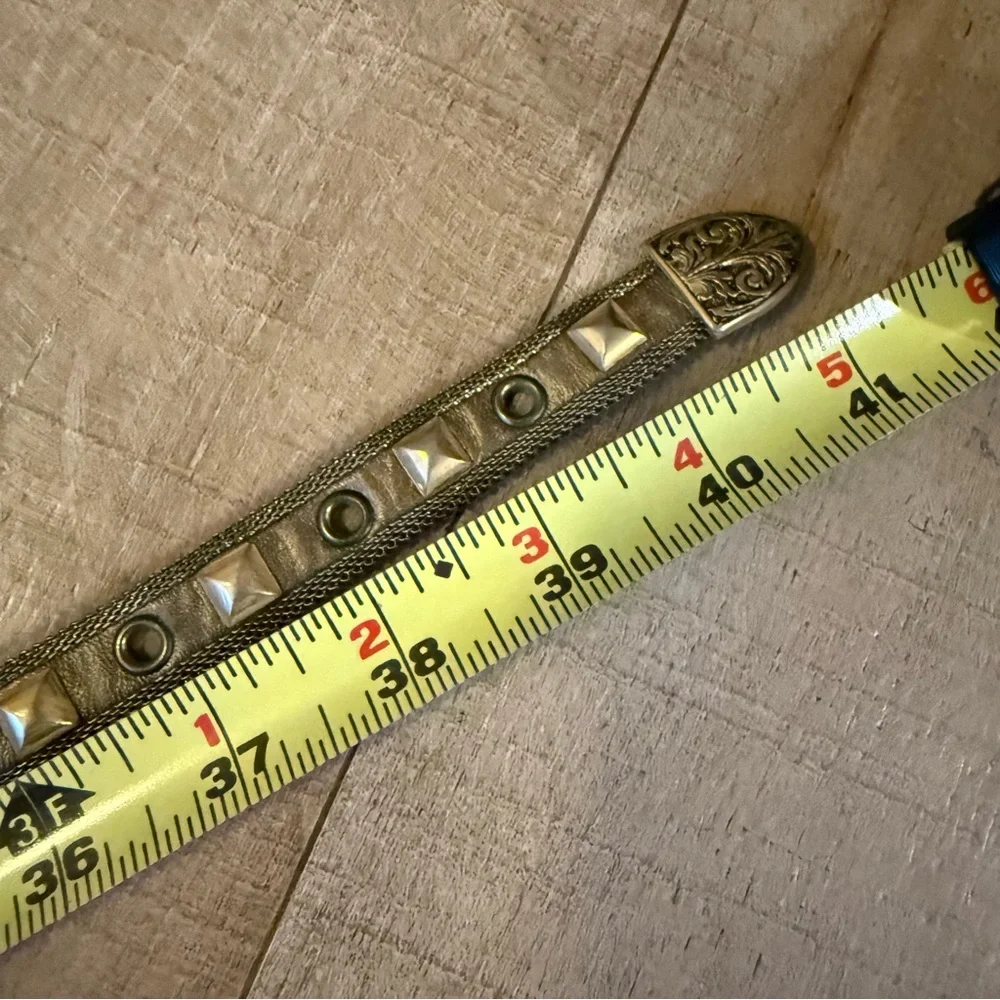 Y2k gold brass Studded Belt mesh western accents estimated small medium boho